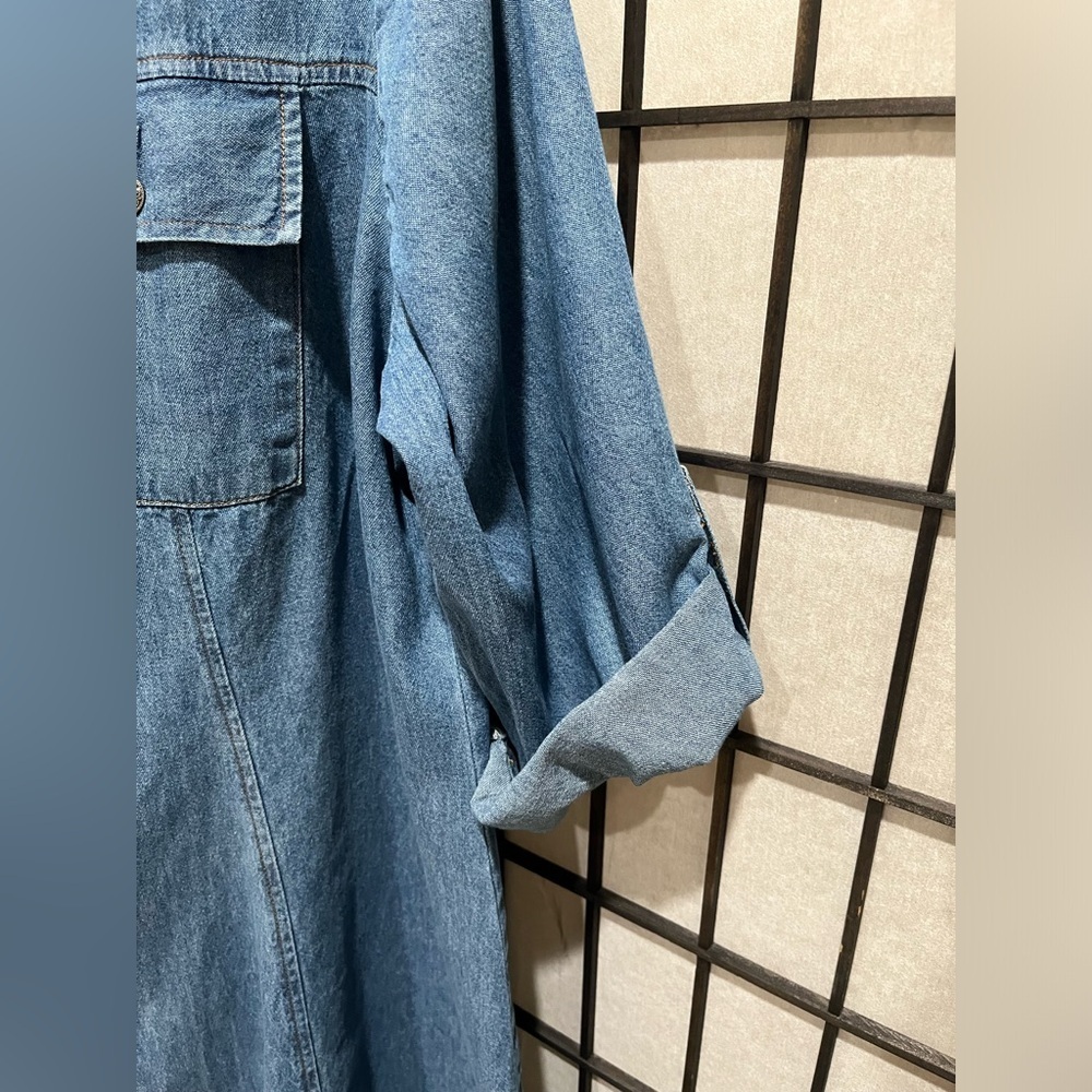 Silhouettes VINTAGE Denim UTILITY STYLE DRESS MADE IN THE USA, WOMEN SIZE 20W - Picture 9 of 11